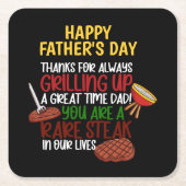 Dessous-de-verre Carré En Papier Personnalisé Funny Grill Chef Papa (Devant)