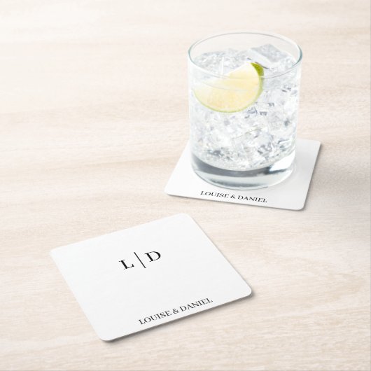 Dessous-de-verre Carré En Papier Personnalisé minimal et simple (En situation)