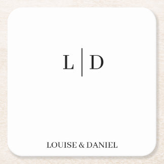 Dessous-de-verre Carré En Papier Personnalisé minimal et simple
