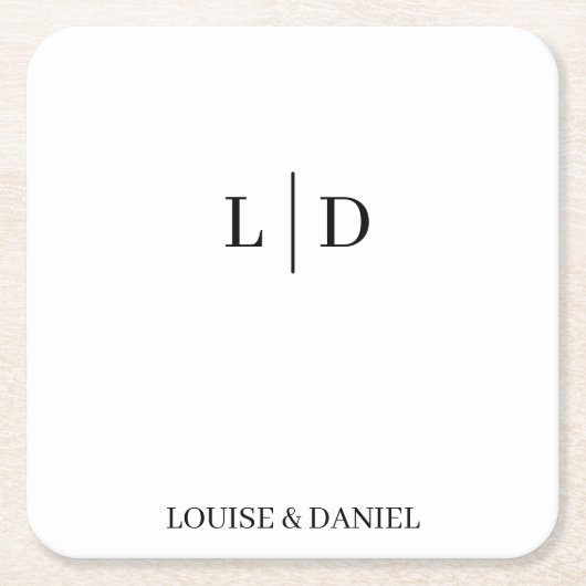 Dessous-de-verre Carré En Papier Personnalisé minimal et simple (Devant)