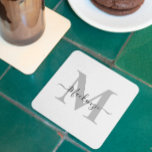 Dessous-de-verre Carré En Papier Personnaliser le nom initial du monogramme<br><div class="desc">Personnalisez ce produit Monogram Initial ou Name. Ça a l'air bien sur tout. ⭐ PERSONNALISEZ ce modèle avec vos oeuvres. ⭐ MODIFIEZ-le pour apporter d'autres modifications. ⭐ TRANSFÉREZ cette conception à n'importe quel produit. Visitez tous mes magasins à bit.ly/SandyspiderStores (couper et coller).</div>