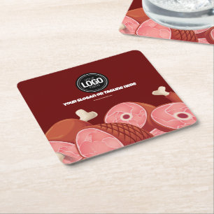 Dessous-de-verre Carré En Papier Personnaliser l'entreprise   Boutique