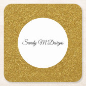 Dessous-de-verre Carré En Papier Personnaliser Parties scintillant Gold Image Votre (Devant)