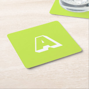 Dessous-de-verre Carré En Papier Personnaliser, personnaliser l'initial de l'alphab