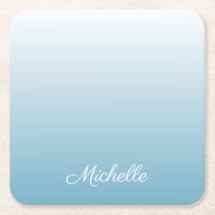 Dessous-de-verre Carré En Papier Personnel gradient ombre angel blue