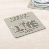 Dessous-de-verre Carré En Papier Perspective de la vie (Incliné)