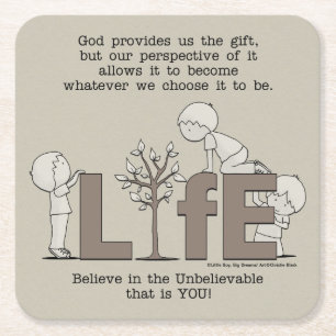 Dessous-de-verre Carré En Papier Perspective de la vie