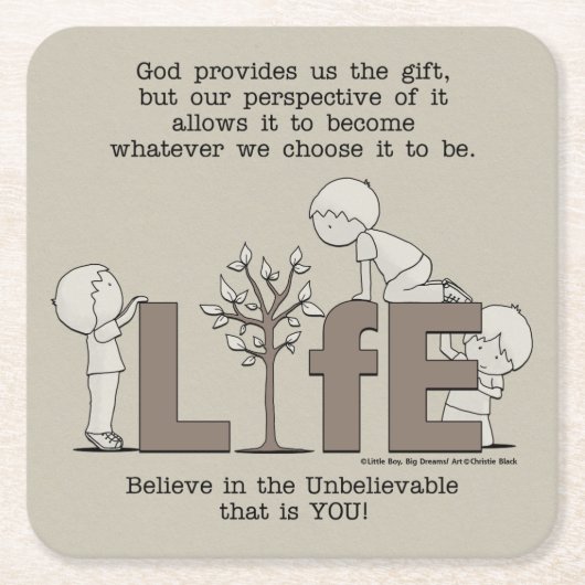 Dessous-de-verre Carré En Papier Perspective de la vie (Devant)