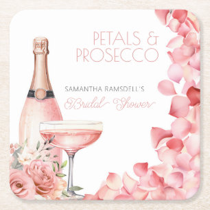 Dessous-de-verre Carré En Papier Pétales et parquet Fête des mariées rose