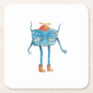 Dessous-de-verre Carré En Papier Petit Alien Pi