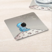 Dessous-de-verre Carré En Papier Petit astronaute (Incliné)