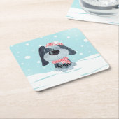 Dessous-de-verre Carré En Papier Petit chiot, bébé (Incliné)