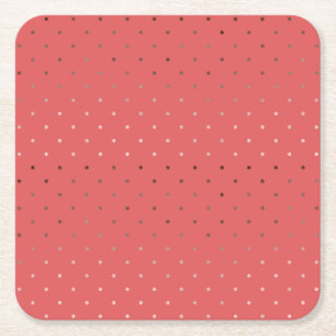 Dessous-de-verre Carré En Papier petit faux rose corail or pois motif