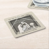 Dessous-de-verre Carré En Papier Petit garçon à Noël Manger-Joyeux (Incliné)