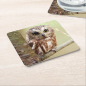 Dessous-de-verre Carré En Papier Petit hibou de bébé | Ontarios (Incliné)