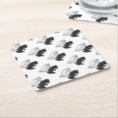 Dessous-de-verre Carré En Papier Petit ours Ours Silhouette Main (Incliné)