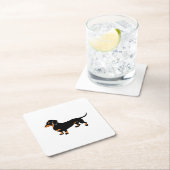 Dessous-de-verre Carré En Papier Petit teckel noir et bronzage mignon - chien de (En situation)