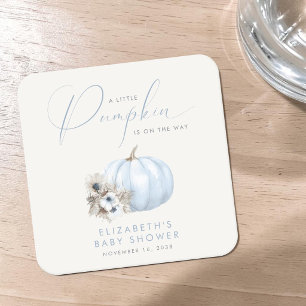 Dessous-de-verre Carré En Papier Petite Fête de Bébé Garçon Citrouille d'Automne