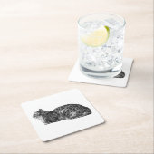 Dessous-de-verre Carré En Papier Petite pause, Pointe Tabby (En situation)