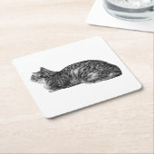 Dessous-de-verre Carré En Papier Petite pause, Pointe Tabby (Incliné)