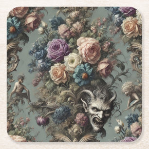 Dessous-de-verre Carré En Papier Petits démons osent rêver - gothique victorien
