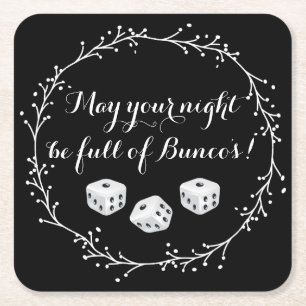 Dessous-de-verre Carré En Papier Peut votre nuit être pleine de Bunco !