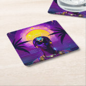 Dessous-de-verre Carré En Papier Pharaon Synthwave (Incliné)