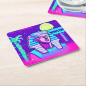 Dessous-de-verre Carré En Papier Pharaon Synthwave (Incliné)