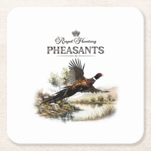 Dessous-de-verre Carré En Papier Phéasants, Chasse royale