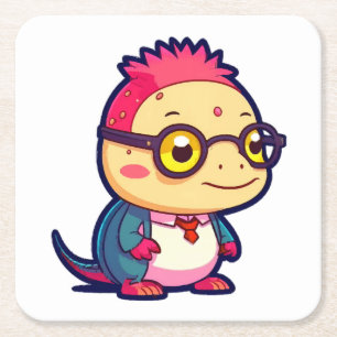 Dessous-de-verre Carré En Papier philosophe axolotal mignon