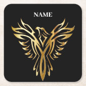 Dessous-de-verre Carré En Papier Phoenix d'or, élégance (Devant)