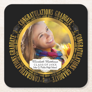 Dessous-de-verre Carré En Papier Photo Classy Elegant Graduant