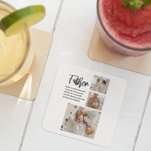 Dessous-de-verre Carré En Papier Photo Collage Moderne Avec Père Meilleur Devis Cad