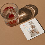 Dessous-de-verre Carré En Papier Photo Collage moderne Colorful Meilleur Papa Jamai<br><div class="desc">Le cadeau "Modern Collage Photo Colorful Best Dad Ever" est un cadeau personnalisé et unique pour tout père qui mérite d'être célébré. Le cadeau est une photo collage composée de plusieurs images individuelles qui ont été soigneusement arrangées pour créer un design étonnant et attrayant. Le don est une excellente façon...</div>