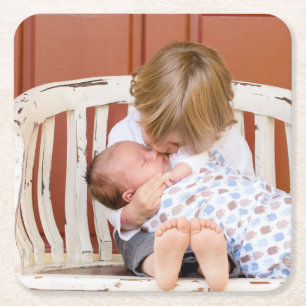 Dessous-de-verre Carré En Papier Photo customisée personnalisée