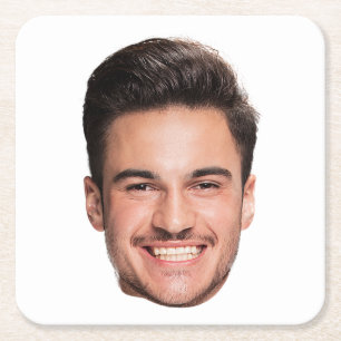 Dessous-de-verre Carré En Papier Photo de visage personnalisée