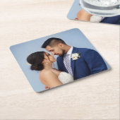 Dessous-de-verre Carré En Papier Photo du Mariage customisé Couple (Incliné)