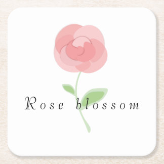 Dessous-de-verre Carré En Papier Photo d'une tasse à café à coussin rond rose