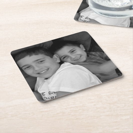 Dessous-de-verre Carré En Papier Photo faite sur commande (Incliné)