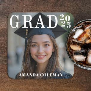 Dessous-de-verre Carré En Papier Photo Graduation Party