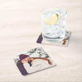 Dessous-de-verre Carré En Papier Photo personnalisée mariage Couple (En situation)