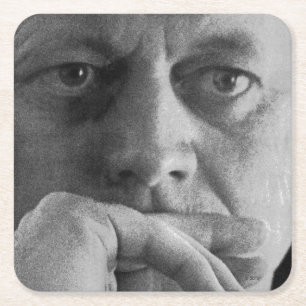 Dessous-de-verre Carré En Papier Photographie de John F. Kennedy