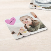 Dessous-de-verre Carré En Papier Photos Personnalisés Fête des Mères Fête des Pères (Incliné)