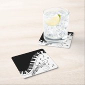 Dessous-de-verre Carré En Papier Piano Keyboard Music Design (En situation)