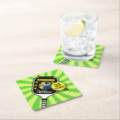 Dessous-de-verre Carré En Papier Pickleball Anniversaire Fête RETRO Green Sports PH (En situation)