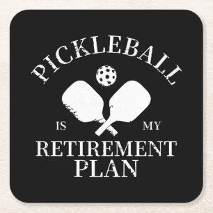 Dessous-de-verre Carré En Papier pickleball est ma plante de retraite