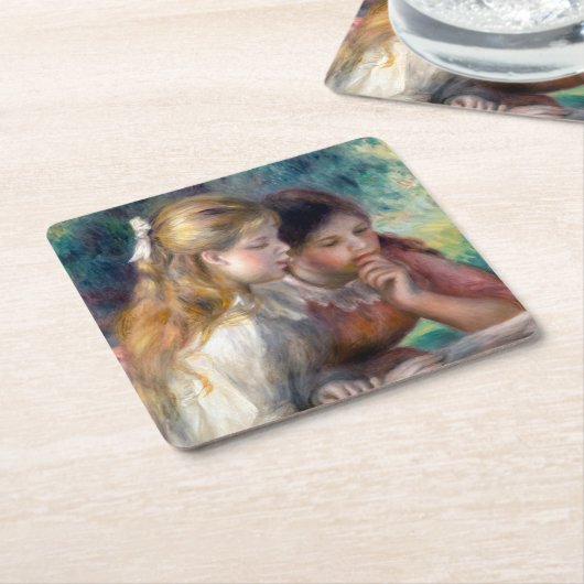 Dessous-de-verre Carré En Papier Pierre-Auguste Renoir - Lecture (Incliné)