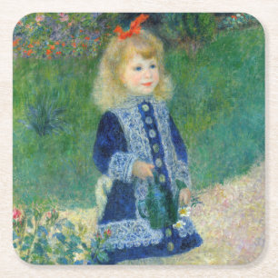 Dessous-de-verre Carré En Papier Pierre-Auguste Renoir - Une fille avec un arrosoir