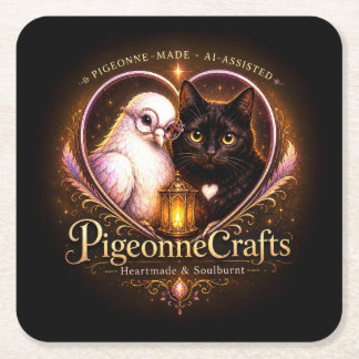 Dessous-de-verre Carré En Papier PigeonneCrafts Faite avec amour