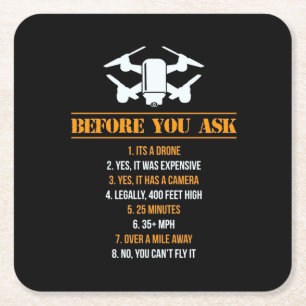 Dessous-de-verre Carré En Papier Pilote de Before You Ask
